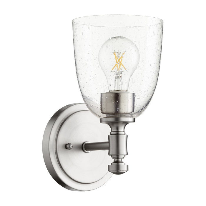 Myhouse Lighting Quorum - 5422-1-265 - One Light Wall Mount - Rossington - Satin Nickel w/ Clear/Seeded