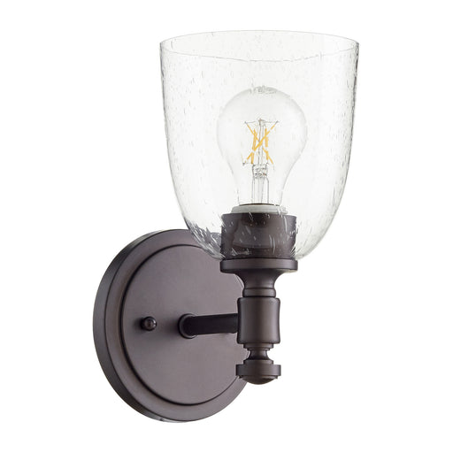 Myhouse Lighting Quorum - 5422-1-286 - One Light Wall Mount - Rossington - Oiled Bronze w/ Clear/Seeded