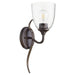 Myhouse Lighting Quorum - 5427-1-286 - One Light Wall Mount - Jardin - Oiled Bronze w/ Clear/Seeded