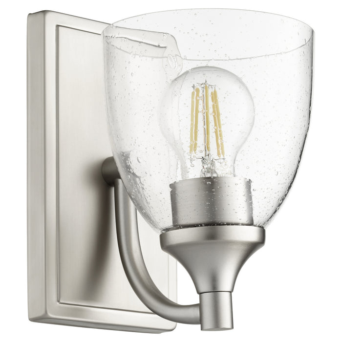 Myhouse Lighting Quorum - 5459-1-265 - One Light Wall Mount - Enclave - Satin Nickel w/ Clear/Seeded