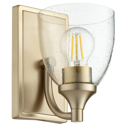 Myhouse Lighting Quorum - 5459-1-280 - One Light Wall Mount - Enclave - Aged Brass w/ Clear/Seeded