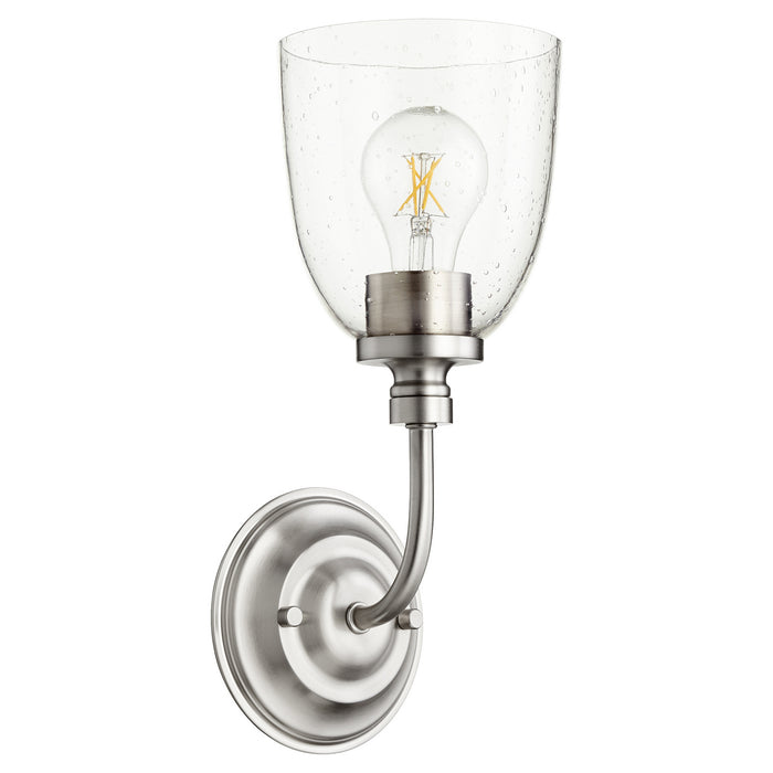 Myhouse Lighting Quorum - 5522-1-265 - One Light Wall Mount - Rossington - Satin Nickel w/ Clear/Seeded