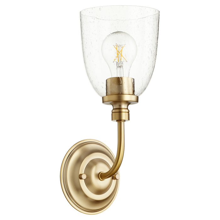 Myhouse Lighting Quorum - 5522-1-280 - One Light Wall Mount - Rossington - Aged Brass w/ Clear/Seeded