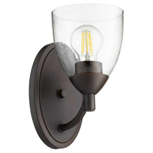 Myhouse Lighting Quorum - 5569-1-286 - One Light Wall Mount - Barkley - Oiled Bronze w/ Clear/Seeded