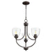 Myhouse Lighting Quorum - 6059-3-286 - Three Light Chandelier - Enclave - Oiled Bronze w/ Clear/Seeded