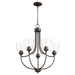 Myhouse Lighting Quorum - 6059-5-286 - Five Light Chandelier - Enclave - Oiled Bronze w/ Clear/Seeded