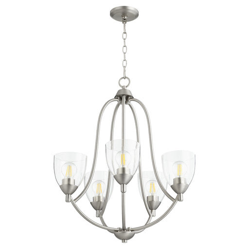 Myhouse Lighting Quorum - 6069-5-265 - Five Light Chandelier - Barkley - Satin Nickel w/ Clear/Seeded