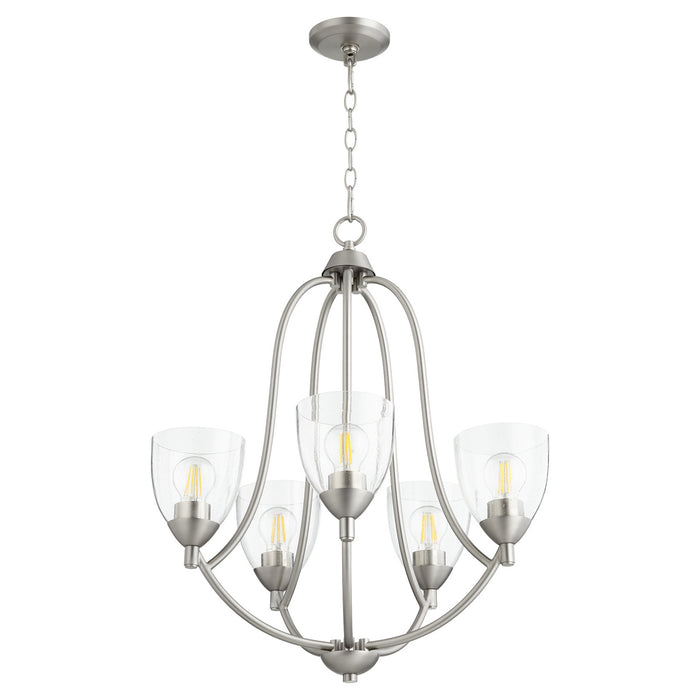 Myhouse Lighting Quorum - 6069-5-265 - Five Light Chandelier - Barkley - Satin Nickel w/ Clear/Seeded