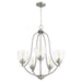 Myhouse Lighting Quorum - 6069-5-265 - Five Light Chandelier - Barkley - Satin Nickel w/ Clear/Seeded