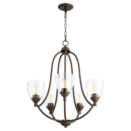 Myhouse Lighting Quorum - 6069-5-286 - Five Light Chandelier - Barkley - Oiled Bronze w/ Clear/Seeded