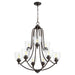 Myhouse Lighting Quorum - 6069-9-286 - Nine Light Chandelier - Barkley - Oiled Bronze w/ Clear/Seeded