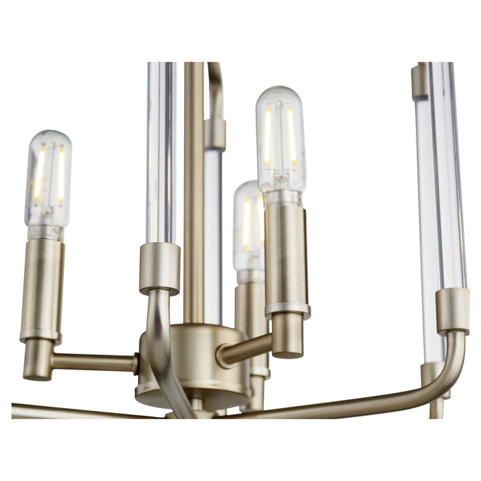 Myhouse Lighting Quorum - 6114-3-80 - Three Light Pendant - Optic - Aged Brass