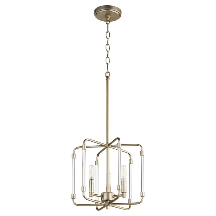 Myhouse Lighting Quorum - 6114-3-80 - Three Light Pendant - Optic - Aged Brass