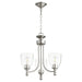 Myhouse Lighting Quorum - 6122-3-265 - Three Light Chandelier - Rossington - Satin Nickel w/ Clear/Seeded