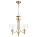 Myhouse Lighting Quorum - 6122-3-280 - Three Light Chandelier - Rossington - Aged Brass w/ Clear/Seeded