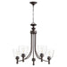 Myhouse Lighting Quorum - 6122-5-286 - Five Light Chandelier - Rossington - Oiled Bronze w/ Clear/Seeded