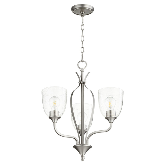 Myhouse Lighting Quorum - 6127-3-265 - Three Light Chandelier - Jardin - Satin Nickel w/ Clear/Seeded