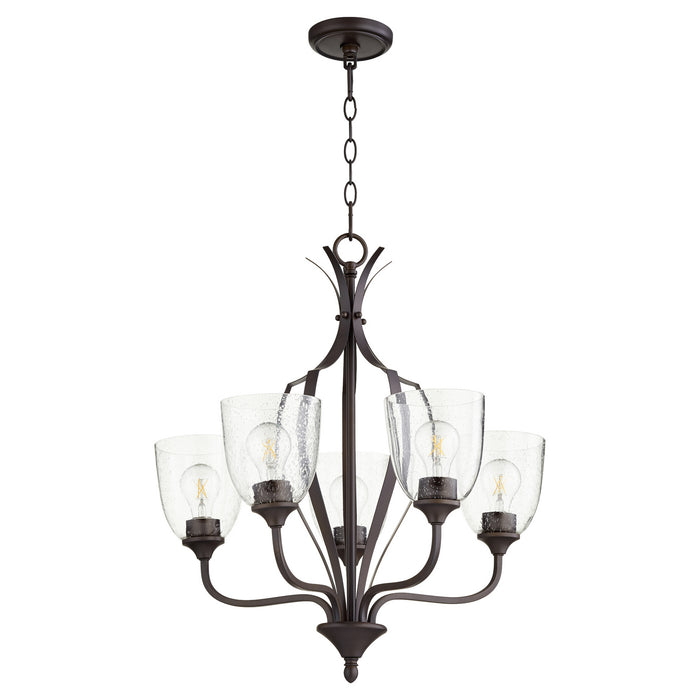 Myhouse Lighting Quorum - 6127-5-286 - Five Light Chandelier - Jardin - Oiled Bronze w/ Clear/Seeded