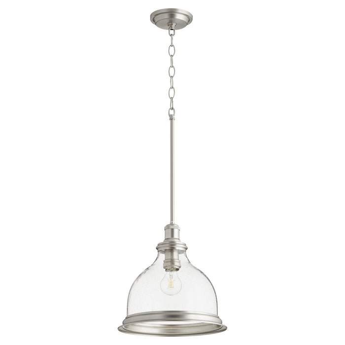 Myhouse Lighting Quorum - 6193-12-65 - One Light Pendant - Ring Lighting Series - Satin Nickel w/ Clear/Seeded