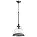 Myhouse Lighting Quorum - 6193-12-69 - One Light Pendant - Ring Lighting Series - Textured Black w/ Clear/Seeded