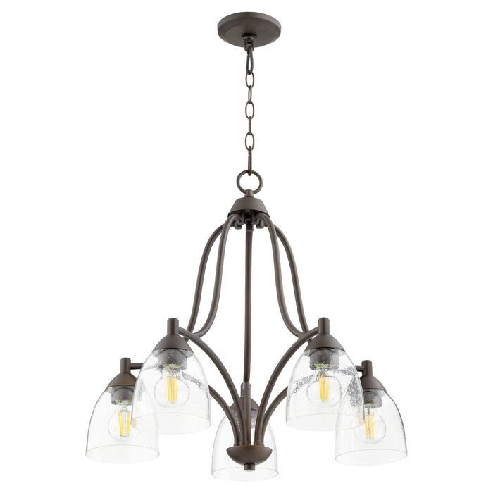 Myhouse Lighting Quorum - 6369-5-286 - Five Light Chandelier - Barkley - Oiled Bronze w/ Clear/Seeded