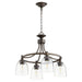 Myhouse Lighting Quorum - 6422-4-286 - Four Light Chandelier - Rossington - Oiled Bronze w/ Clear/Seeded