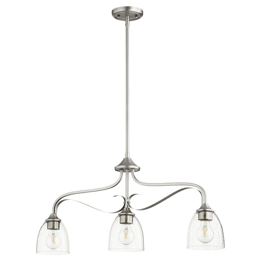 Myhouse Lighting Quorum - 6627-3-265 - Three Light Island Pendant - Jardin - Satin Nickel w/ Clear/Seeded