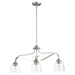 Myhouse Lighting Quorum - 6627-3-265 - Three Light Island Pendant - Jardin - Satin Nickel w/ Clear/Seeded