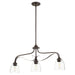 Myhouse Lighting Quorum - 6627-3-286 - Three Light Island Pendant - Jardin - Oiled Bronze w/ Clear/Seeded