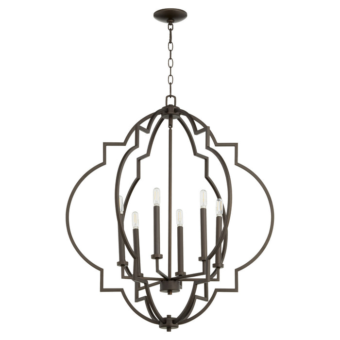 Myhouse Lighting Quorum - 6842-6-86 - Six Light Pendant - Dublin - Oiled Bronze