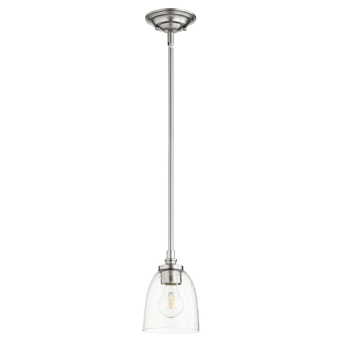 Myhouse Lighting Quorum - 3122-265 - One Light Pendant - Rossington - Satin Nickel w/ Clear/Seeded