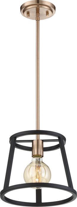 Myhouse Lighting Nuvo Lighting - 60-6641 - One Light Mini Pendant - Chassis - Copper Brushed Brass / Matte Black