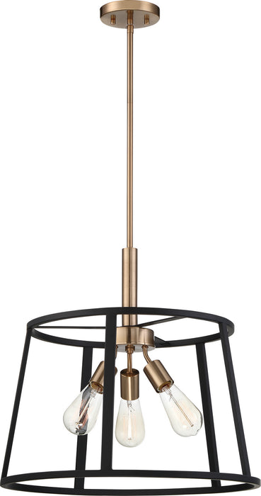 Myhouse Lighting Nuvo Lighting - 60-6642 - Three Light Pendant - Chassis - Copper Brushed Brass / Matte Black