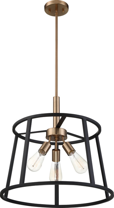 Myhouse Lighting Nuvo Lighting - 60-6642 - Three Light Pendant - Chassis - Copper Brushed Brass / Matte Black