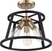 Myhouse Lighting Nuvo Lighting - 60-6643 - Three Light Semi Flush Mount - Chassis - Copper Brushed Brass / Matte Black