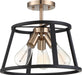 Myhouse Lighting Nuvo Lighting - 60-6643 - Three Light Semi Flush Mount - Chassis - Copper Brushed Brass / Matte Black