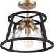 Myhouse Lighting Nuvo Lighting - 60-6643 - Three Light Semi Flush Mount - Chassis - Copper Brushed Brass / Matte Black