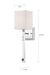 Myhouse Lighting Nuvo Lighting - 60-6682 - One Light Wall Sconce - Thompson - Polished Nickel / White Fabric