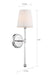 Myhouse Lighting Nuvo Lighting - 60-6688 - One Light Wall Sconce - Olmstead - Polished Nickel / White Fabric