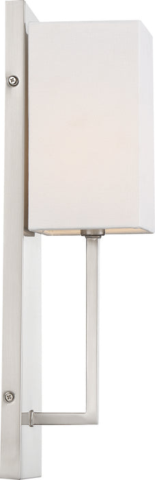 Myhouse Lighting Nuvo Lighting - 60-6691 - One Light Wall Sconce - Vesey - Brushed Nickel / White Fabric