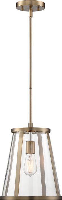 Myhouse Lighting Nuvo Lighting - 60-6697 - One Light Pendant - Bruge - Burnished Brass / Clear