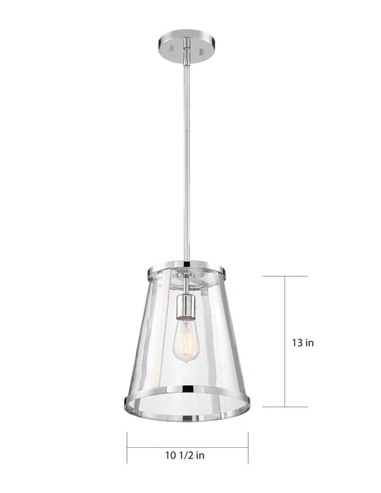 Myhouse Lighting Nuvo Lighting - 60-6698 - One Light Pendant - Bruge - Polished Nickel / Clear Glass