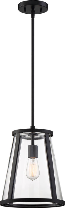 Myhouse Lighting Nuvo Lighting - 60-6699 - One Light Pendant - Bruge - Matte Black / Clear Glass