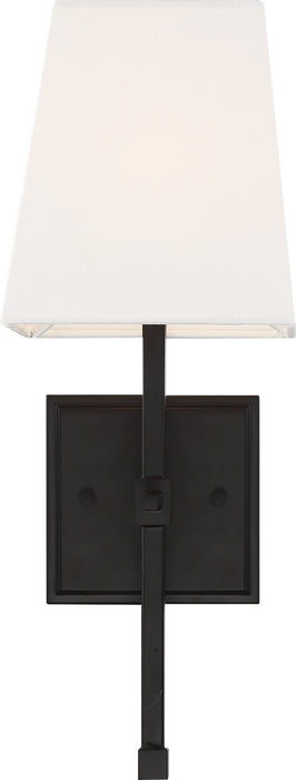 Myhouse Lighting Nuvo Lighting - 60-6709 - One Light Vanity - Highline - Aged Bronze / White Fabric