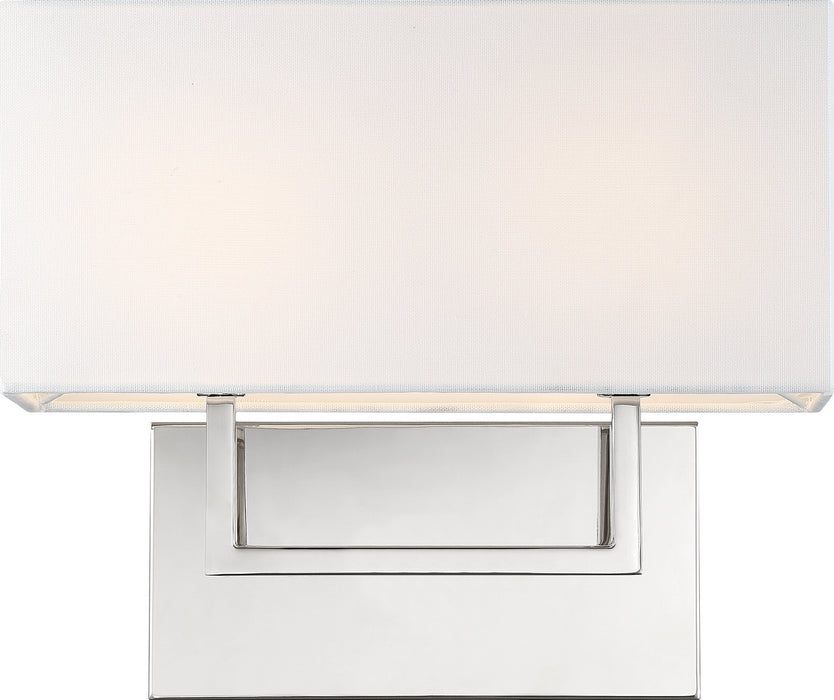 Myhouse Lighting Nuvo Lighting - 60-6718 - Two Light Vanity - Tribeca - Polished Nickel / White Fabric