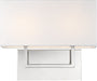 Myhouse Lighting Nuvo Lighting - 60-6718 - Two Light Vanity - Tribeca - Polished Nickel / White Fabric