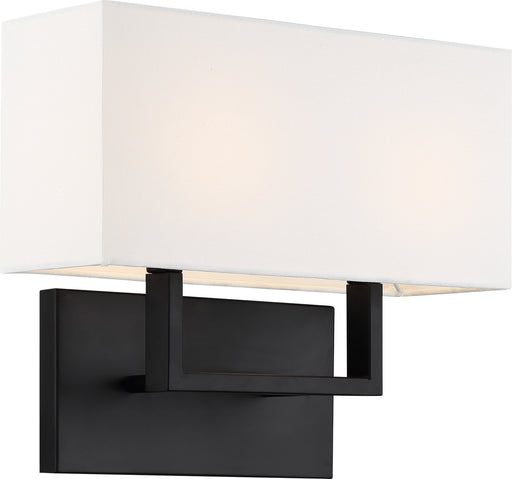 Myhouse Lighting Nuvo Lighting - 60-6719 - Two Light Vanity - Tribeca - Aged Bronze / White Fabric