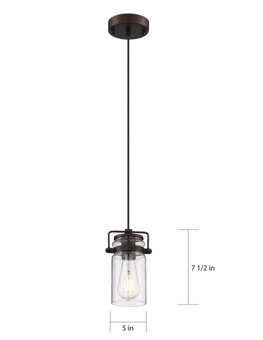 Myhouse Lighting Nuvo Lighting - 60-6731 - One Light Mini Pendant - Antebellum - Mahogany Bronze / Clear Glass