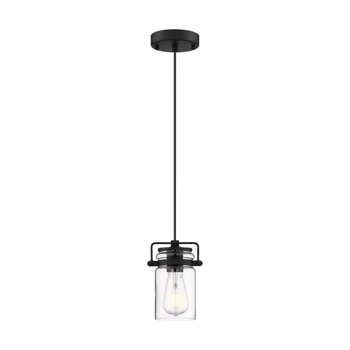 Myhouse Lighting Nuvo Lighting - 60-6732 - One Light Mini Pendant - Antebellum - Matte Black / Clear Glass