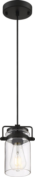 Myhouse Lighting Nuvo Lighting - 60-6732 - One Light Mini Pendant - Antebellum - Matte Black / Clear Glass